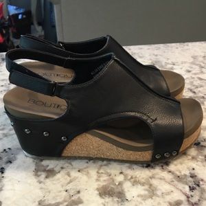 Practically New Black Wedges Size 9 $20
